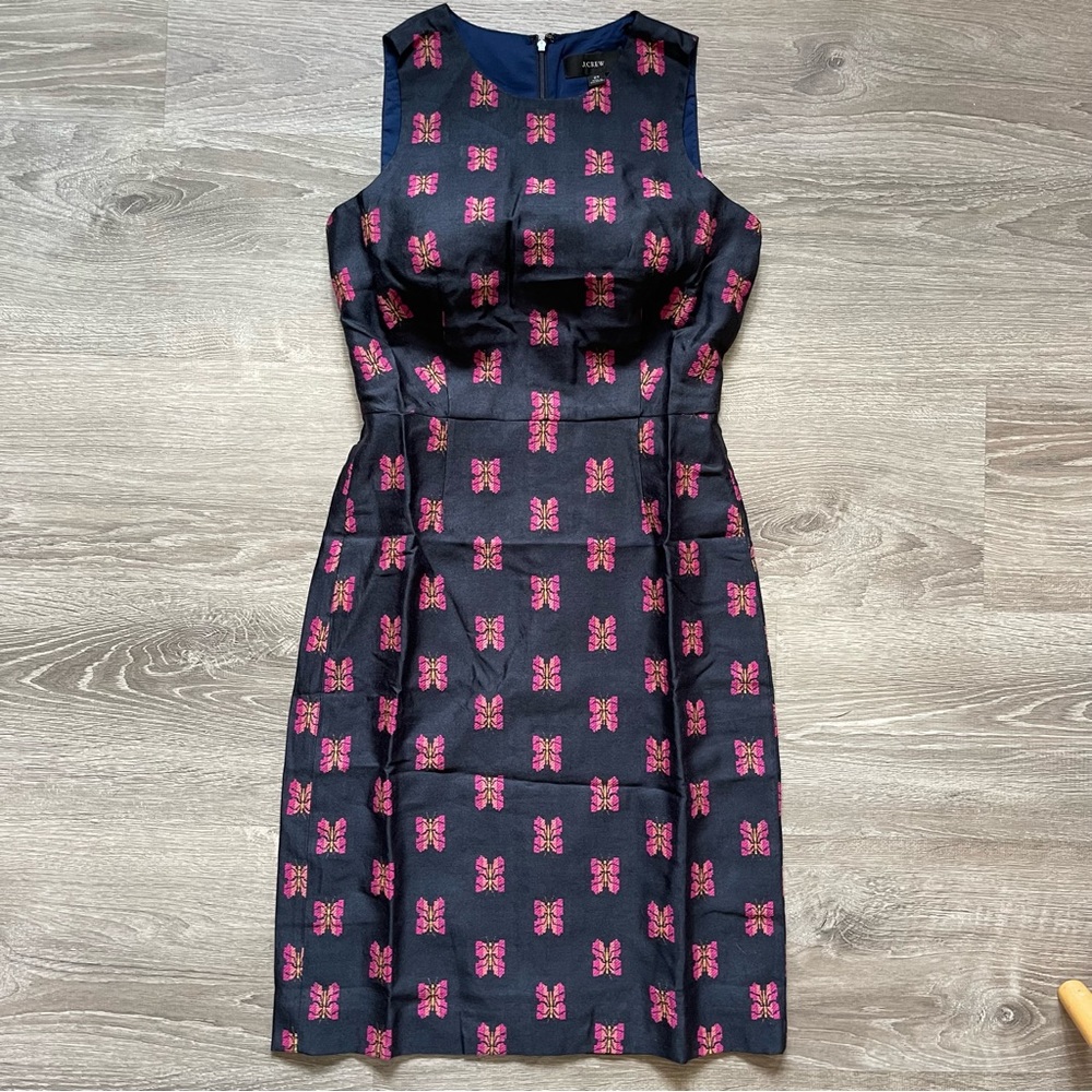 *J Crew NWT Sheath Dress in Butterfly Jacquard